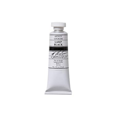 M. Graham M Graham 12Ounce Tube Gouache Paint Lamp Black