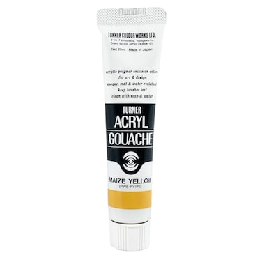 Turner Colour Works Acryl Gouache Artist Acrylic Paint Single 20 ml Tube Maize Yellow
