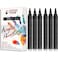 TFIVE Black Acrylic Paint Marker Pens 6 Pack Medium Tip Permanent Acrylic Markers Black Water Based Paint Pen for DIY Projects Rock Fabric Wood Leather Metal Ceramics Paper Glass Plastic