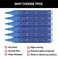 TFIVE Blue Acrylic Paint Marker Pens 6 Pack Medium Tip Permanent Acrylic Markers Blue Water Based Paint Pen for DIY Projects Rock Fabric Wood Leather Metal Ceramics Paper Glass Plastic