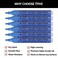 TFIVE Blue Acrylic Paint Marker Pens 6 Pack Medium Tip Permanent Acrylic Markers Blue Water Based Paint Pen for DIY Projects Rock Fabric Wood Leather Metal Ceramics Paper Glass Plastic