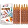 TFIVE Orange Acrylic Paint Marker Pens 6 Pack Medium Tip Permanent Acrylic Markers Orange Water Based Paint Pen for DIY Projects Rock Fabric Wood Leather Metal Ceramics Paper Glass Plastic
