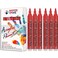TFIVE Red Acrylic Paint Marker Pens 6 Pack Medium Tip Permanent Acrylic Markers Red Water Based Paint Pen for DIY Projects Rock Fabric Wood Leather Metal Ceramics Paper Glass Plastic