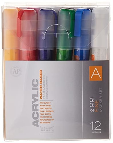 Montana Gold Montana Cans Acrylic Marker Set A Fine 12Colors