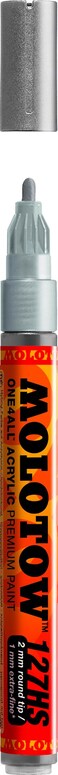 MOLOTOW Molotow ONE4ALL Acrylic Paint Marker 2mm Metallic Silver 1 Each 127305