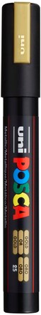 UNI uni POSCA PC5M WaterBased Paint Markers Reversible Medium Tip 1825mm Gold