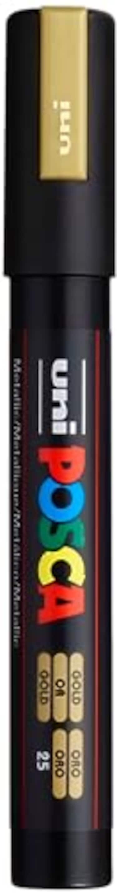 UNI uni POSCA PC5M WaterBased Paint Markers Reversible Medium Tip 1825mm Gold