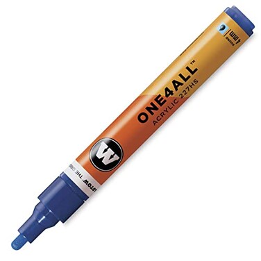MOLOTOW ONE4ALL Acrylic Paint Marker 4mm True Blue 1 Each 227206