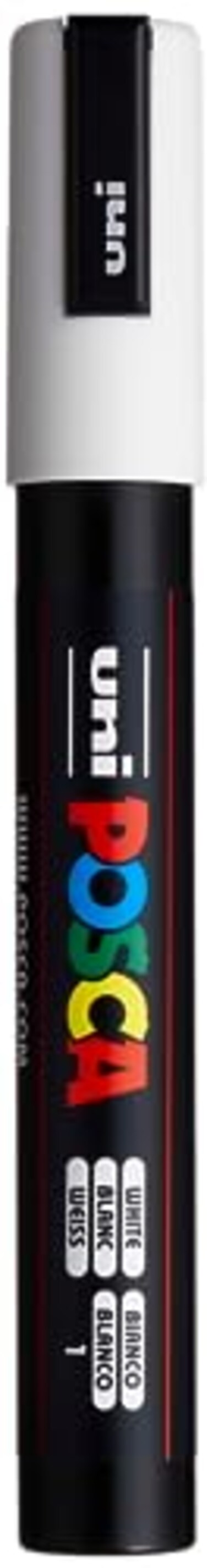 UNI uni POSCA PC5M WaterBased Paint Markers Reversible Medium Tip 1825mm White