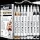TZARROT White Paint Pen 8 Pack 07mm Acrylic Paint Pens with 2 White 2 Black 2 Gold 2 Silver Permanent Marker for Wood Rock Fabric Metal Plastic Ceramic Acrylic Markers Extra Fine Tip