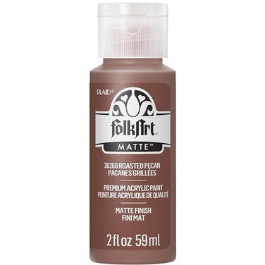 FolkArt Acrylic Craft Paint Roasted Pecan 2 fl oz Premium Matte Finish Paint Perfect For Easy To Apply DIY Arts And Crafts 36260