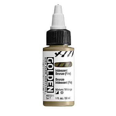 GOLDEN High Flow Acrylics Iridescent Bronze Fine 1 fl oz Bottle Professional Acrylic Paint SemiOpaque