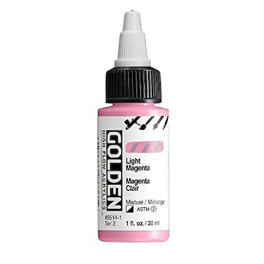 GOLDEN High Flow Acrylics Light Magenta 1 fl oz Bottle Professional Acrylic Paint SemiOpaque