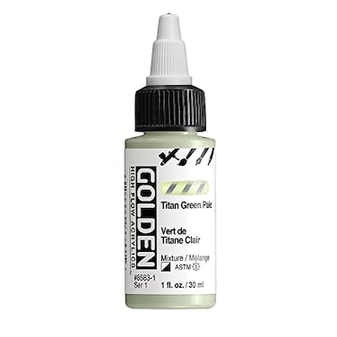 GOLDEN High Flow Acrylics Titan Green Pale 1 fl oz Bottle Professional Acrylic Paint SemiOpaque