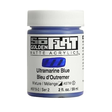GOLDEN SoFlat Matte Acrylics Ultramarine Blue 2 fl oz Jar Professional Acrylic Paint SemiOpaque