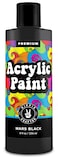 HIPPIE CRAFTER Black Acrylic Paint Premium Mars Black 8oz 236ml Bottle for Canvas and Outdoor Painting
