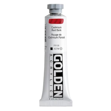 GOLDEN Heavy Body Acrylics Cadmium Red Dark 2 fl oz Tube Professional Acrylic Paint Opaque