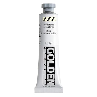 GOLDEN Heavy Body Acrylics Interference Blue Fine 2 fl oz Tube Professional Acrylic Paint Transparent