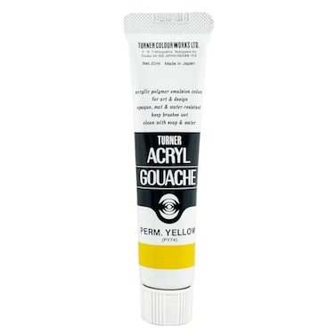 Turner Colour Works Acryl Gouache Artist Acrylic Paint Single 20 ml Tube Permanent Yellow