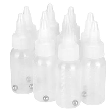 Tbest Paint Bottle10 Pack Airbrush Paint Bottles Jars Plastic containers 1oz30ml of Acrylic Storage Mixing with Ball jar Bottle Mixer resealable Empty Small Squirt 1inch Container Squeeze