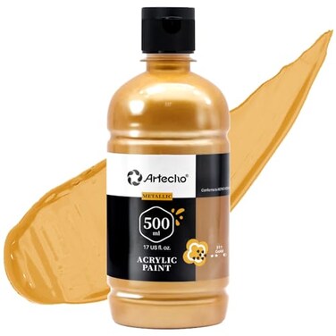 Artecho Gold Acrylic Paint 500ml 17oz Large Bottle