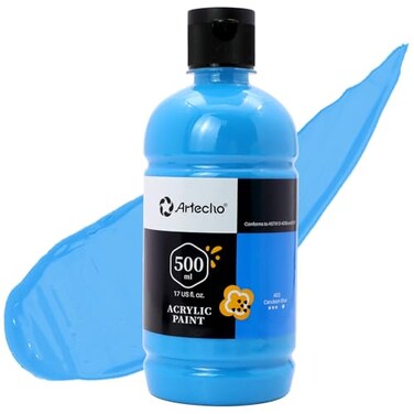 Artecho Cerulean Blue Acrylic Paint 500ml 17oz Large Bottle
