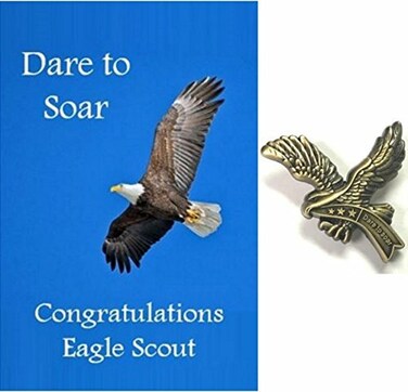 Aquinas Eagle Scout Congratulations Card and Pin Dare to Soar Gift Set for Eagle Scout