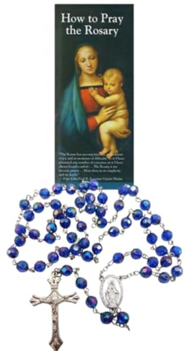 Westmon Works Westman Works How to Pray the Rosary Pamphlet Gift Set with Faceted Acrylic Bead Rosary