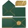 Homtable 100 Pack A7 Envelopes 5x7 Dark Green Gold Border 532x728 Inches