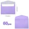 N //A 60 Pack VFlap Envelopes Colorful Envelopes for Postcards Greeting Cards Checks Letters Windowless Design Birthday49x69 Inch purple