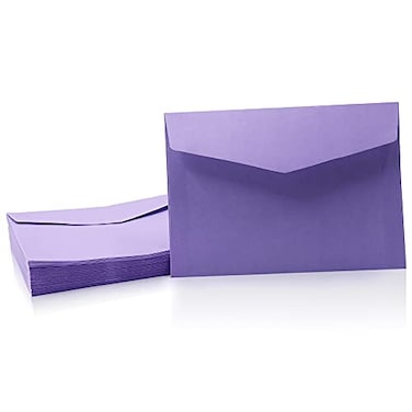N //A 60 Pack VFlap Envelopes Colorful Envelopes for Postcards Greeting Cards Checks Letters Windowless Design Birthday49x69 Inch purple
