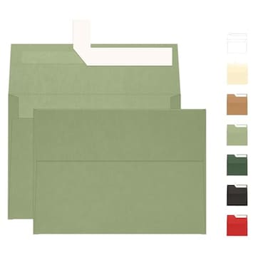 Goefun A7 Sage Green Envelopes 100 Pack 5x7 Self Seal Printable Envelopes for Invitation 5x7 Gift Cards Birthday Baby Shower 525 x 725 in 120GSM