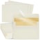 BEST PAPER Best Paper Greetings Invitation Envelopes 425 x 625 In A6 Ivory 50 Pack Gold Lined Peel Seal Closure Mail Envelopes for Weddings Birthdays