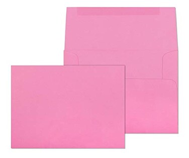 EnDoc A7 Pink Envelopes Can be Used for 5x7 cards invitations Photos Graduation Baby Shower Weddings Business and Mailing 5 14 x 7 14 Bright pink envelopes 25 Pack