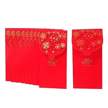 Honbay 10PCS Chinese Red Envelopes Lucky HongBao Money Pockets 177x85cm697x335inch Congratulations and Prosperity Blessing