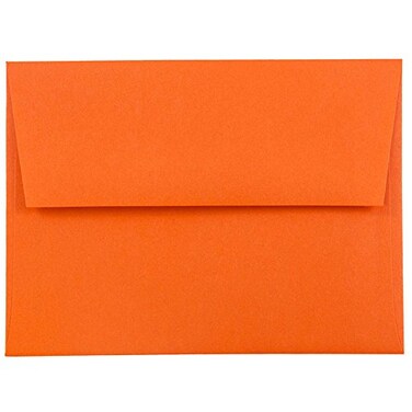 JAM Paper JAM PAPER A2 Colored Invitation Envelopes 4 38 x 5 34 Orange Recycled 50Pack