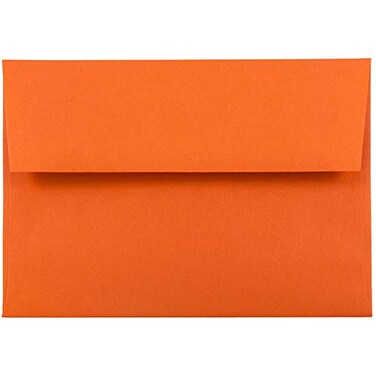 JAM Paper JAM PAPER A6 Colored Invitation Envelopes 4 34 x 6 12 Orange Recycled 50Pack