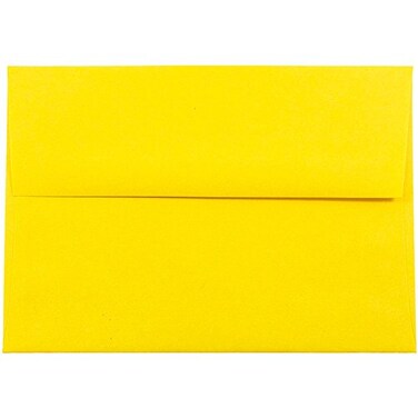 JAM Paper JAM PAPER A7 Colored Invitation Envelopes 5 14 x 7 14 Yellow Recycled 50Pack
