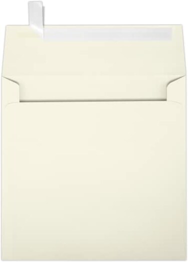 LUXPaper Square Invitation Envelopes Peel Press 5 12 x 5 12 Natural 30 Recycled 80lb Text 50 Qty