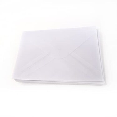 yueton 30 PCS Translucent Paper Vellum EnvelopesInvitation Envelopes V Flap 689 492 inchfor WeddingBirthday PartyInvitation