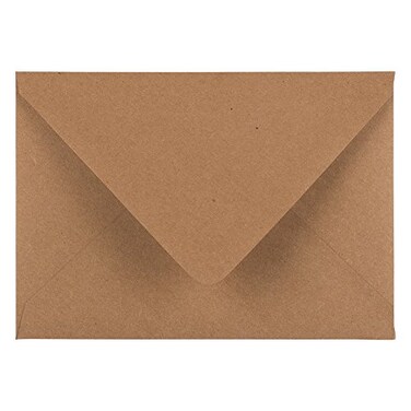 JAM Paper JAM PAPER A7 VFlap Invitation Envelope 5 14 x 7 14 Brown Kraft Paper Bag Recycled 50Pack