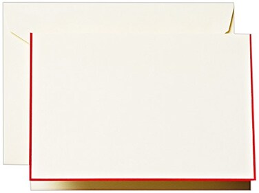 Crane &amp; Crane Co Red Bordered Ecruwhite Note CF1440