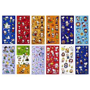 Hallmark Peanuts Stickers for Kids Pack of 237 Stickers 12 Sheets for Easter Back to School Halloween Holiday and More