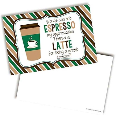 Amanda Creation Thanks A Latte Coffee Themed Teacher Appreciation Blank Postcards To Send To Your Childs Teachers 4x6 Fill In Notecards by AmandaCreation 20