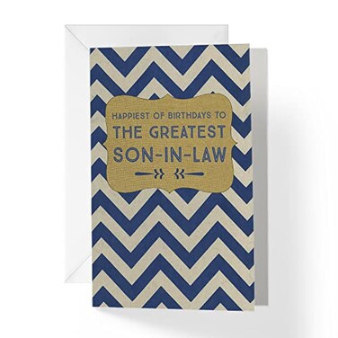1Up Greetings Happy Birthday Card for SonInLaw 5x75 Single Card Envelope BIRSONLAW1