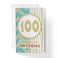 1Up Greetings 100th Birthday Card with Envelope Gold Stripes Turquoise Chevron onehundred years of awesome heartfelt message 5x75 Single Card