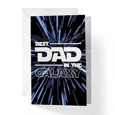1Up Greetings Star Wars Fathers Day Card From Daughter From Son 5x75 Single Card and Envelope