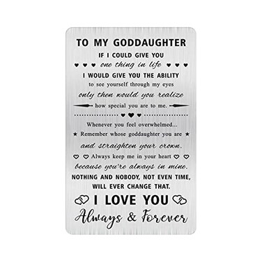 Alotozo Goddaughter Gifts I Love You Goddaughter Wallet Card To My Goddaughter Gifts God Daughter Cards from Godparents