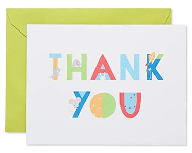 American Greetings Thank You Cards with Envelopes Baby Icons 50Count