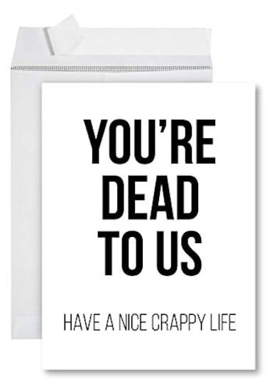 Andaz Press Funny Jumbo New Job Card With Envelope 85 x 11 inch Farewell Retirement Office Youre Dead To US 1Pack Includes Envelope